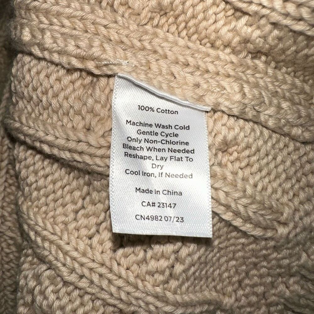 Talbots Tan Chunky Cable Knit Coatigan Cardigan Womens 1X NWT Toggle Closure‎ - Picture 6 of 9